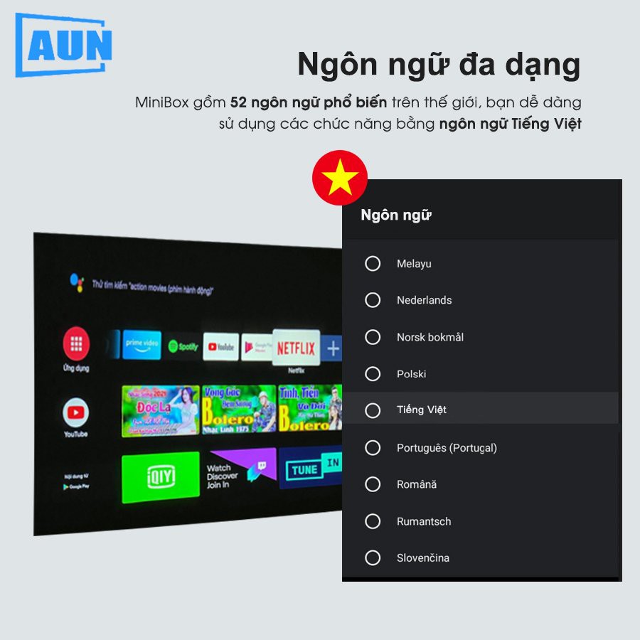 Androi Box mini Stick - Cấu hình mạnh mẽ, nhỏ gọn - dùng cho máy chiếu, tivi - Tivi Box Androi xem Netflix