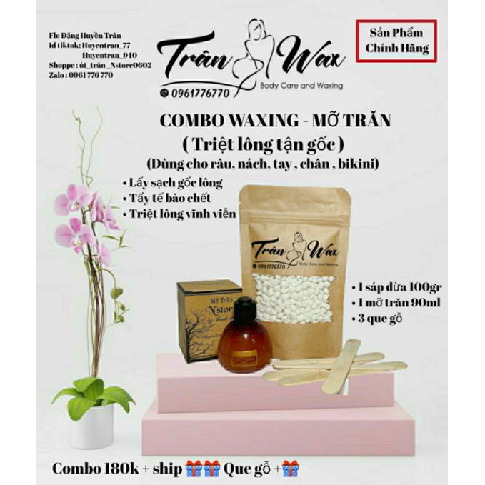 Combo waxing + Mỡ trăn