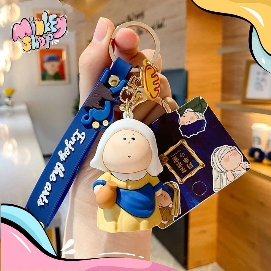 Móc khóa Những bé nghệ sĩ mặt trăng dễ thương phụ kiện túi xách ô tô Ba lô cute 02MKBe -Minkey