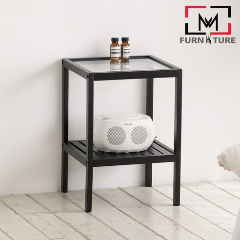 Kệ đầu giường trang trí đa năng hàn quốc mặt kính màu đen - MW FURNITURE - Nội thất trang trí