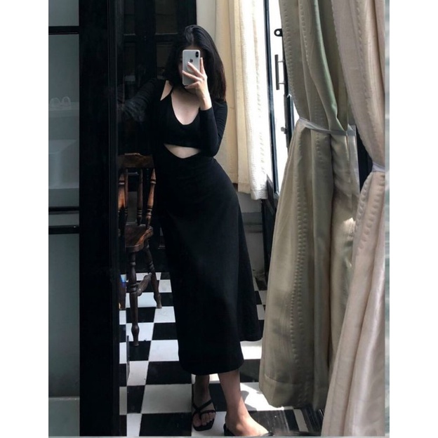 Đầm body set đầm dài kèm áo dây có mút sang trọng quyến rũ dự tiệc Đ26 Giá sỉ Fire.vn