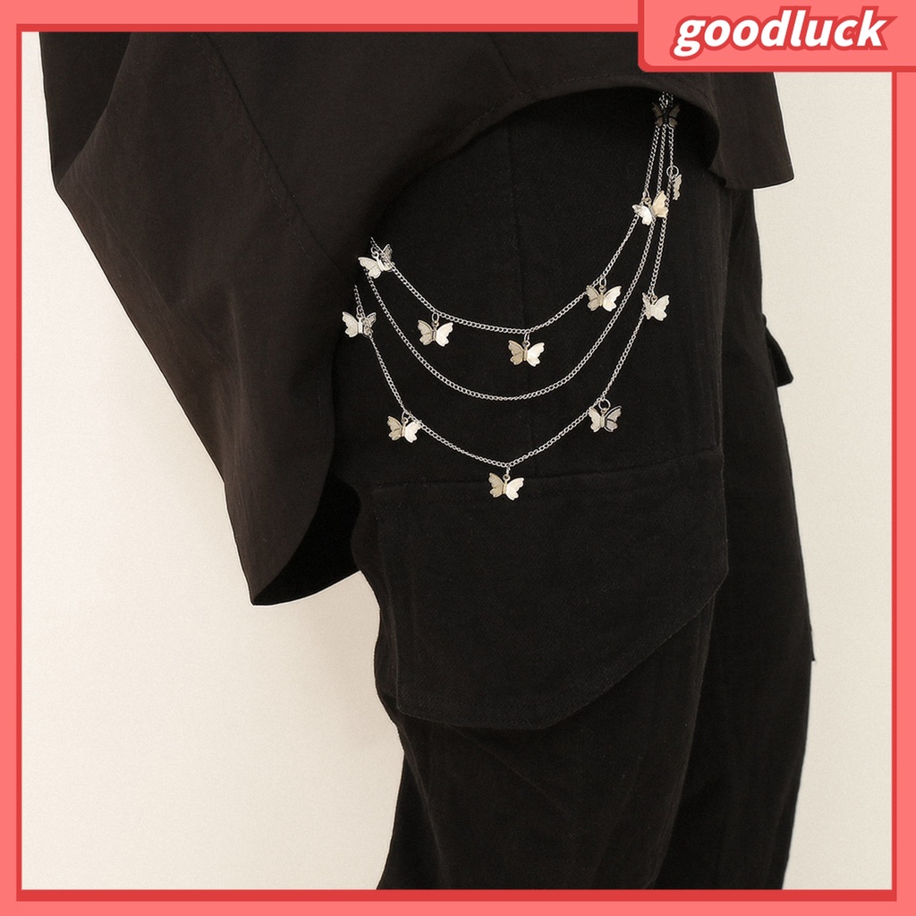 Goodluck| Chuỗi Dây Đeo Hông Nhiều Lớp Đính Hình Bướm Và Tua Rua Cho Nữ