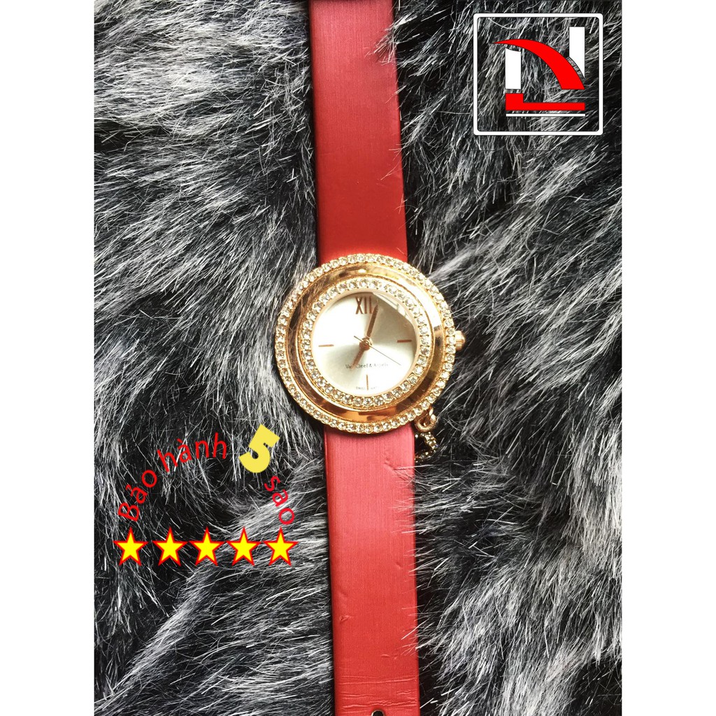 Đồng hồ nữ dây da màu đỏ thời trang V&A