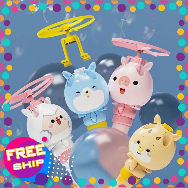 Cây thổi bong bóng xà phòng kèm chong chóng quay bay lên trời - Shop CEC