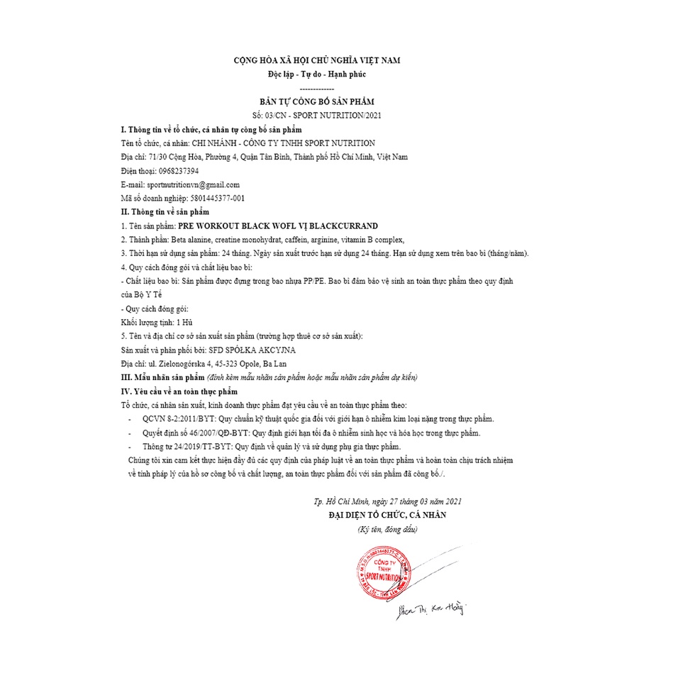 Pre-Workout Black Wolf -Tăng Sức Mạnh Tối Đa Trong Tập