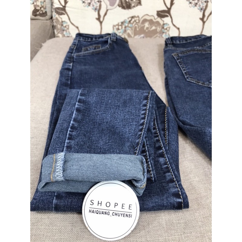 Quần jean nữ cạp cao dáng ôm haiquang chất jean siêu co dãn -mã 5007