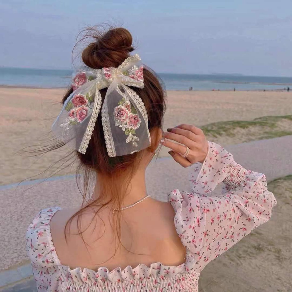 Phụ kiện kẹp tóc kiểu nơ xinh xắn thời trang dành cho nữ