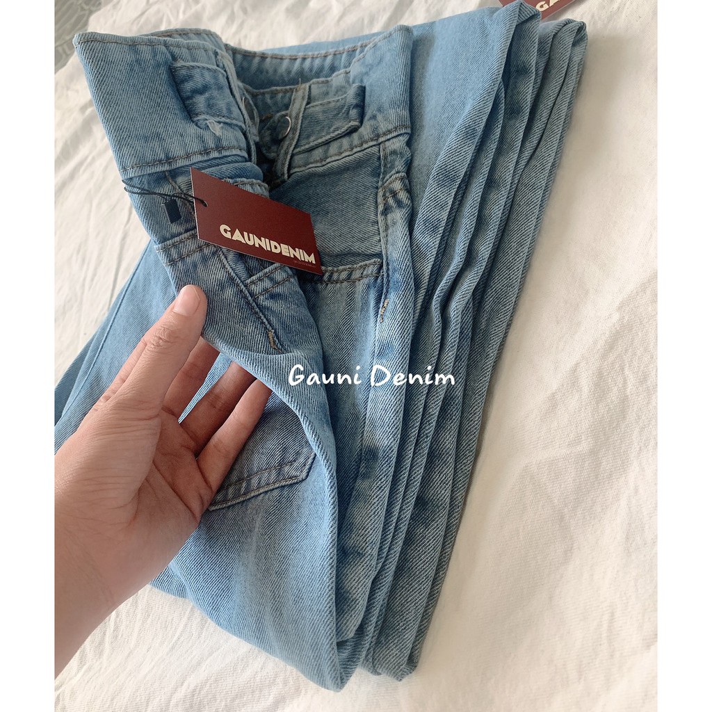 Quần jean nữ lưng cao ống rộng dáng suông đẹp cao cấp - GV01 | BigBuy360 - bigbuy360.vn