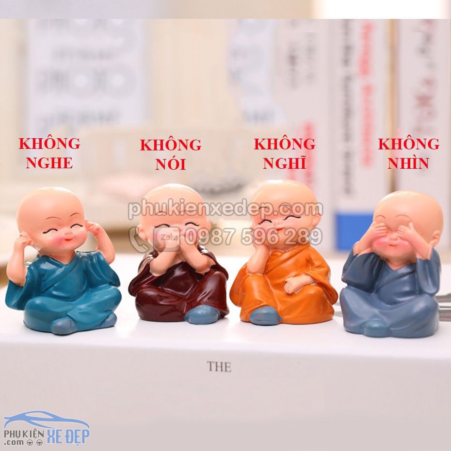 Bộ tượng tứ không 4 chú tiểu, BỘ TƯỢNG 4 CHÚ TIỂU TỨ KHÔNG PHONG THỦY, BỘ TƯỢNG MINI ĐỂ BÀN