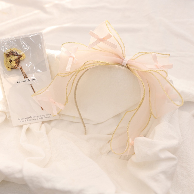 Băng Đô Nơ To Bản Bằng Vải Organza Cho Hóa Trang