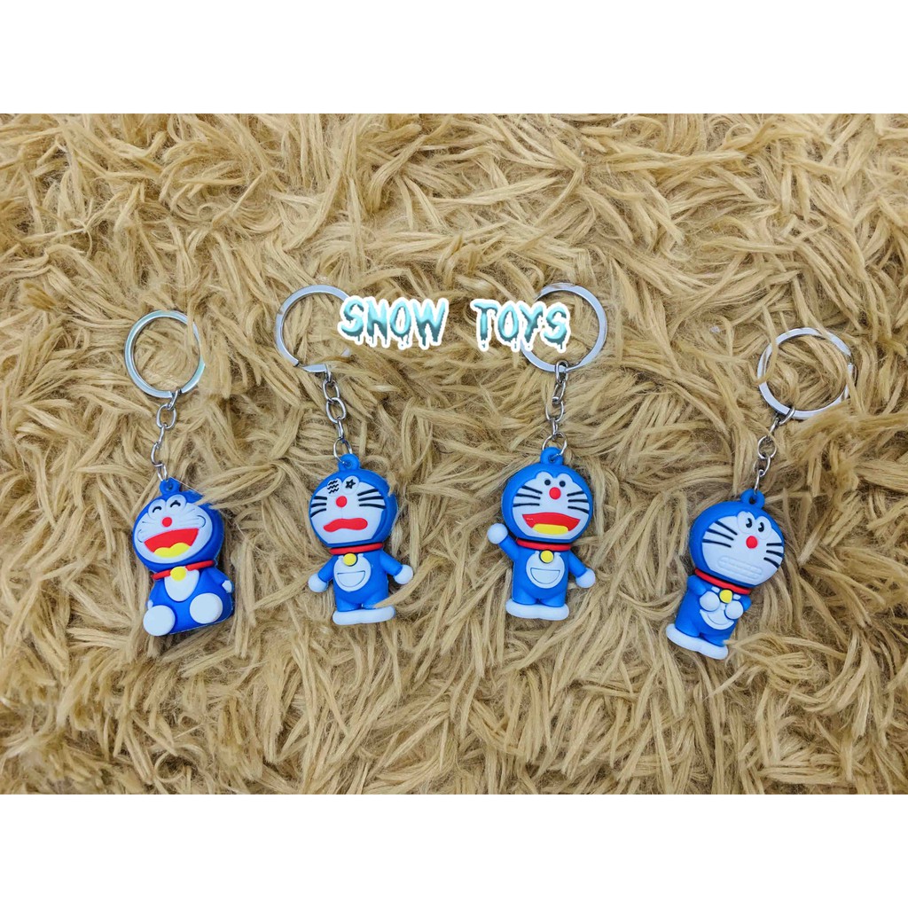 Móc chìa khóa cao su mềm cao cấp Doraemon Doremon các tư thế siêu dễ thương cute - 5cm