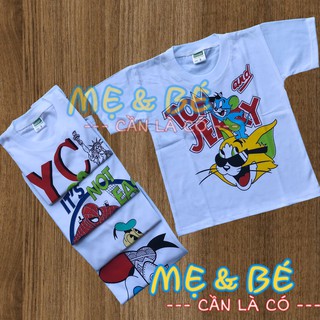 Áo Tay Ngắn,Tay Dài Cotton Trắng Mặc Nhà Cho Bé Bossini (6-65kg, áo cotton tốt)