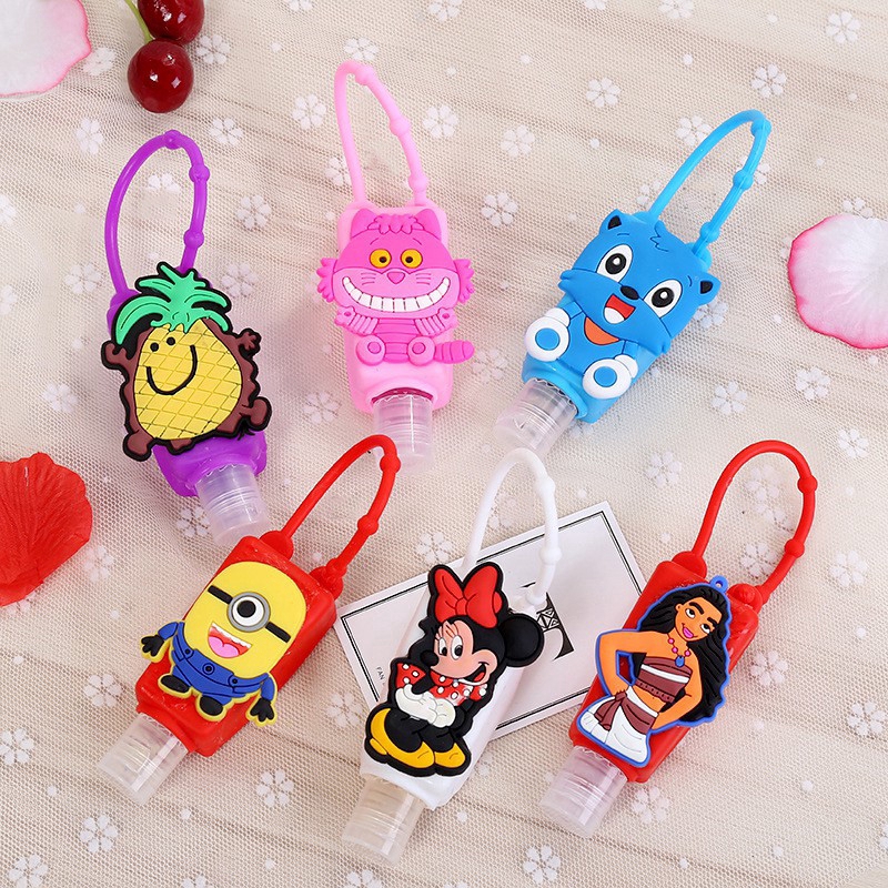 [Hàng mới về] Chai đựng nước rửa tay rỗng bằng silicone thiết kế hoạt hình đáng yêu tiện lợi dành cho bé