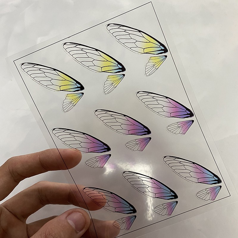 1 tấm film in họa tiết cánh bướm 148*105mm nguyên liệu làm trâm làm trang sức cổ trang