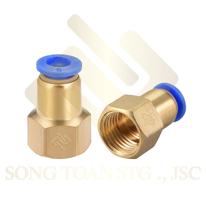Pcf Cắm Ống Ren Trong Nối Nhanh Một Đầu Cắm Nối Ống Mềm Nhựa Pu Hơi Khí Nước Phun Sương - Nối Thẳng RT