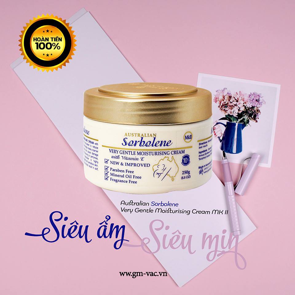 Kem dưỡng siêu ẩm SORBOLENE MK II- GM COSMETICS VIETNAM -Australian Sorbolene Very Gentle Moisturisi
