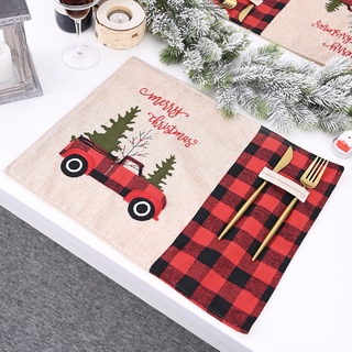 Khăn trải bàn dạng lưới Giáng sinh Christmas Grid Tablecloths Christmas Home Decorations
