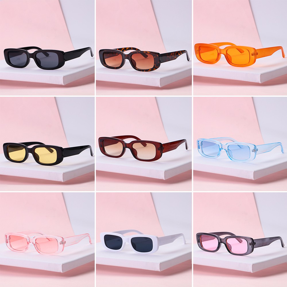 SOFTNESS Retro Women Sunglasses Travel Eyeglasses Sun Glasses Fashion UV 400 Protection Square Frame Small Rectangle Eyewear