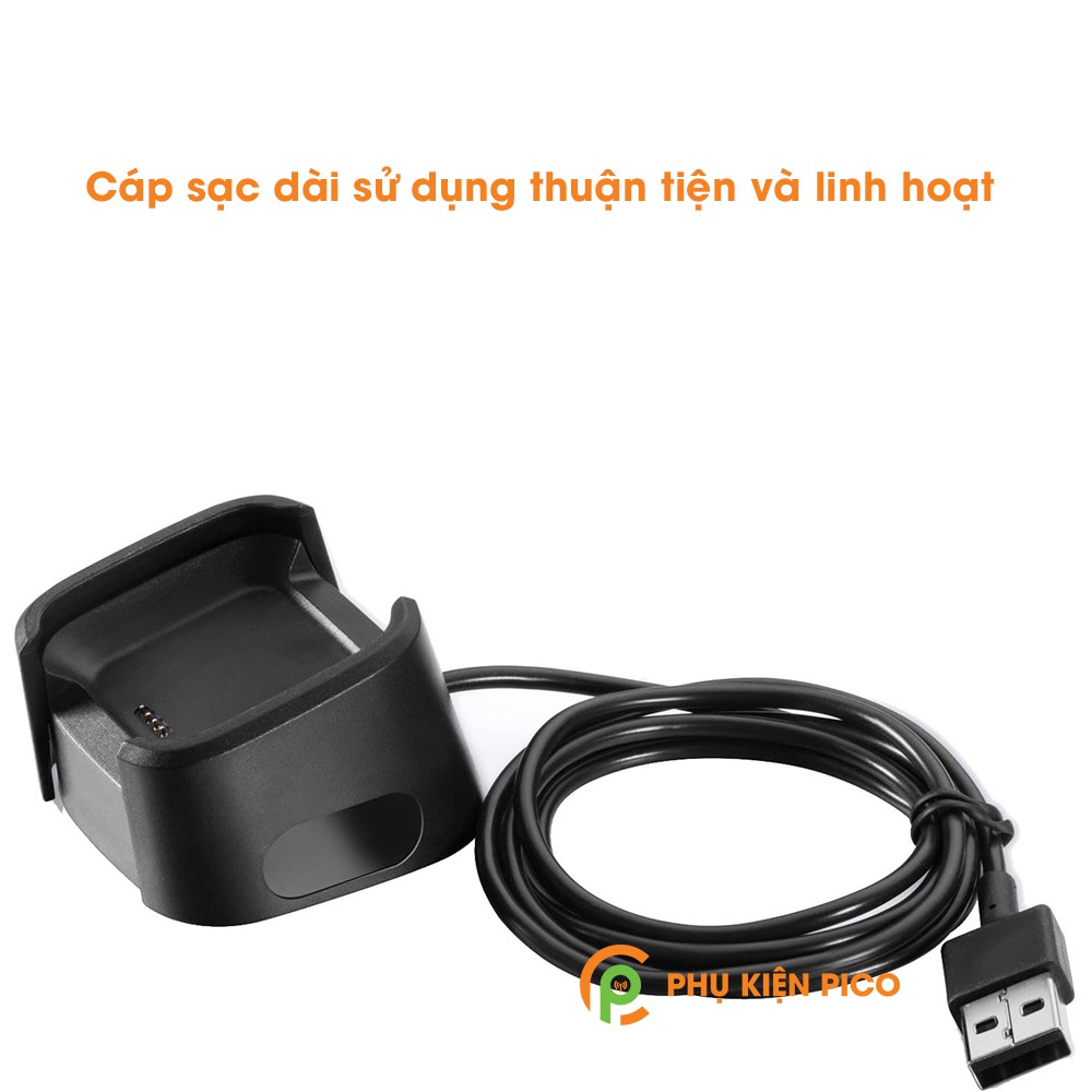 Đế sạc đồng hồ Fitbit Versa 2 đen dây cáp USB 1m Adapter Smartwatch