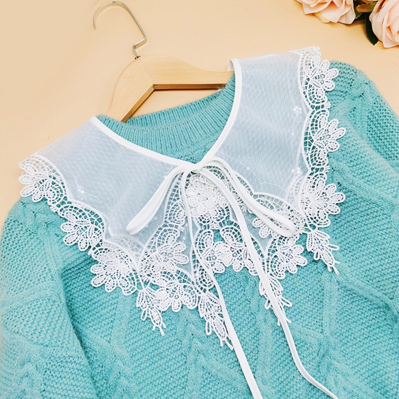 Cổ Áo Giả Thêu Họa Tiết Dickey Có Thể Tháo Rời Cho Nữ