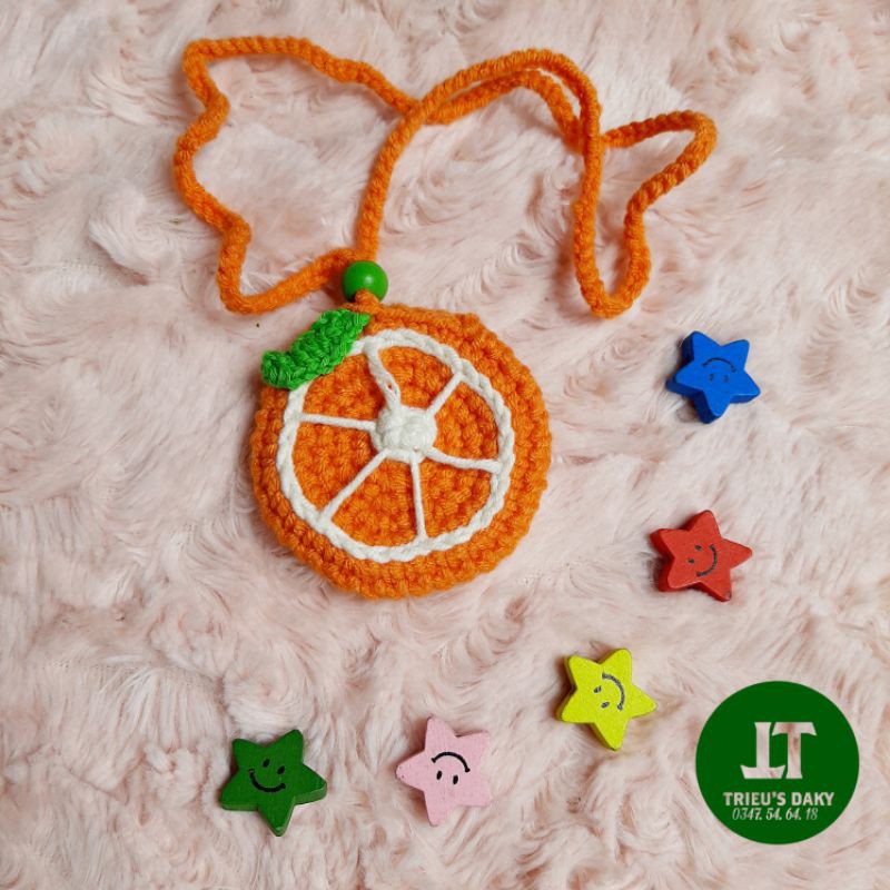 Túi Đựng Tỏi - Đính Hạt Dâu Tránh  Vía Cho Bé