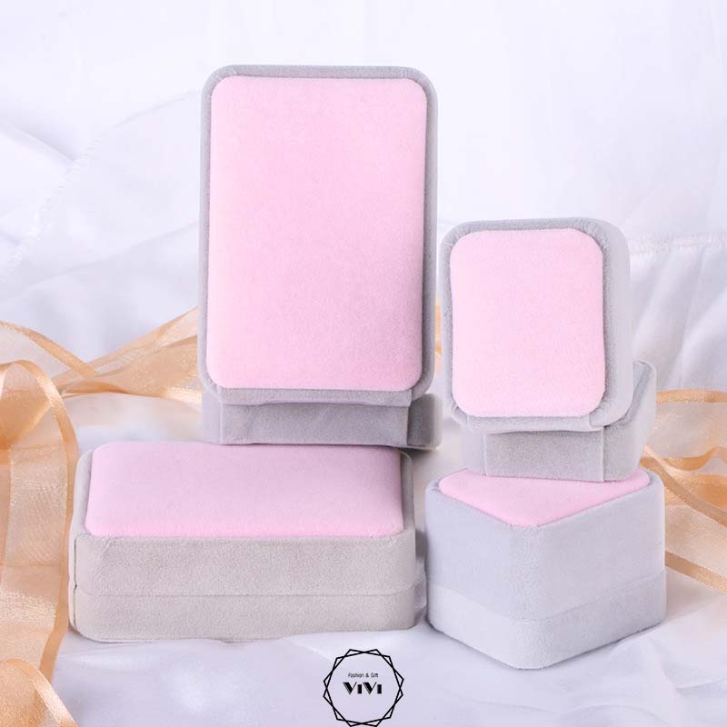 Hộp đựng nhẫn/bông tai bằng nhung Flannel – Hộp quà ViVi_Gift