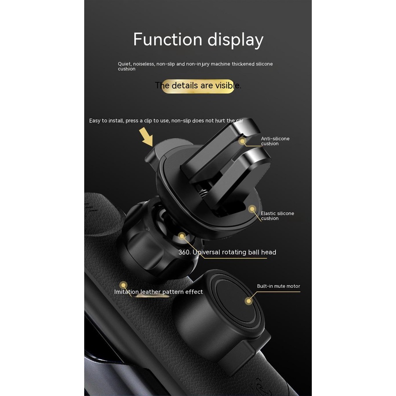 Giá Đỡ Điện Thoại Kiêm Sạc Không Dây Cảm Ứng 15W Cho Xe Hơi