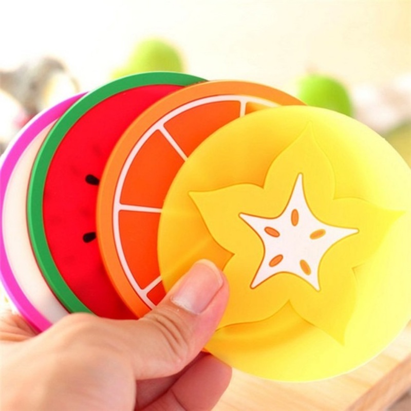 Miếng Lót Ly Cách Nhiệt Chống Trượt Bằng Silicone Hình Trái Cây