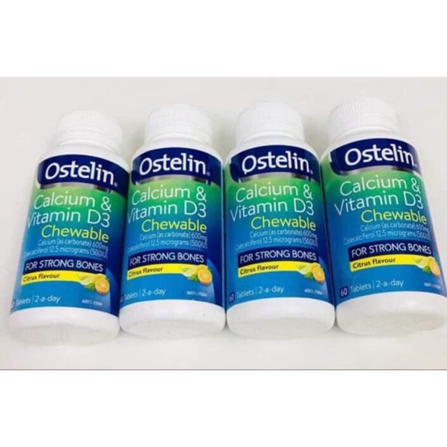 Ostelin canxi D3 60V kẹo nhai Úc