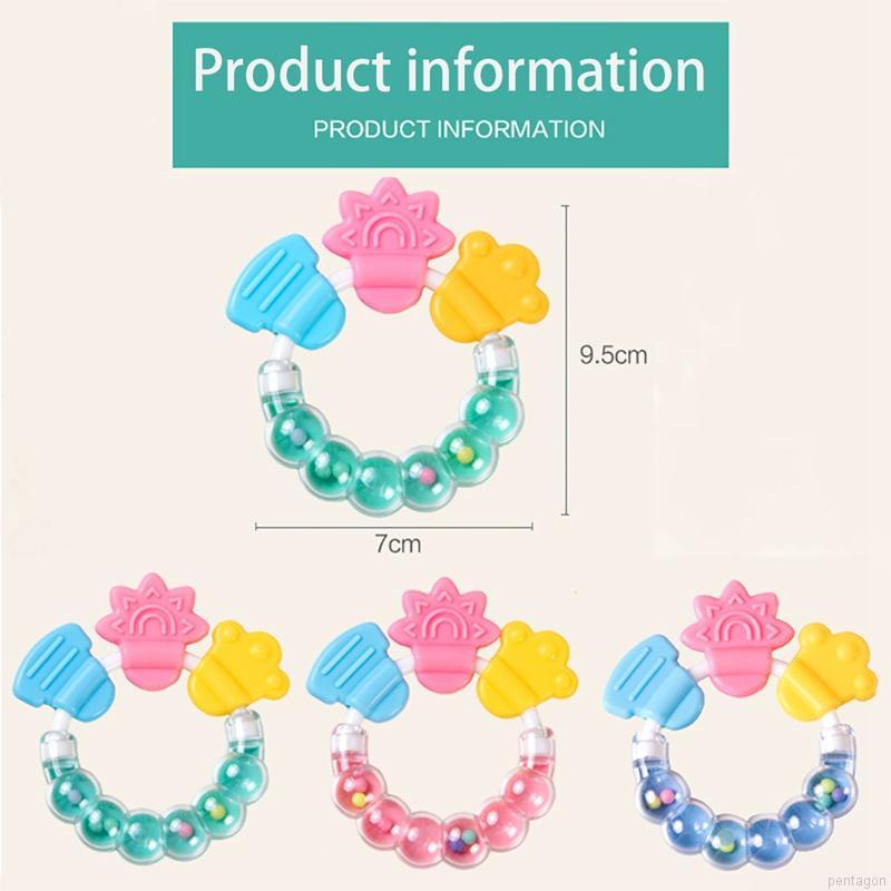 Vòng đeo tay đồ chơi gặm nướu bằng silicone thiết kế hoạt hình an toàn đáng yêu dành cho trẻ em
