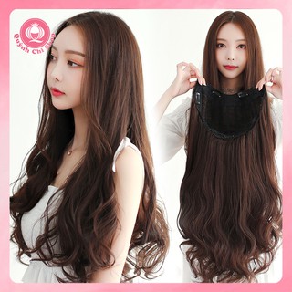 Tóc giả nữ kẹp phồng chữ U, loại xoăn sóng nước dài 55cm tơ tự nhiên đủ màu đẹp như tóc thật
