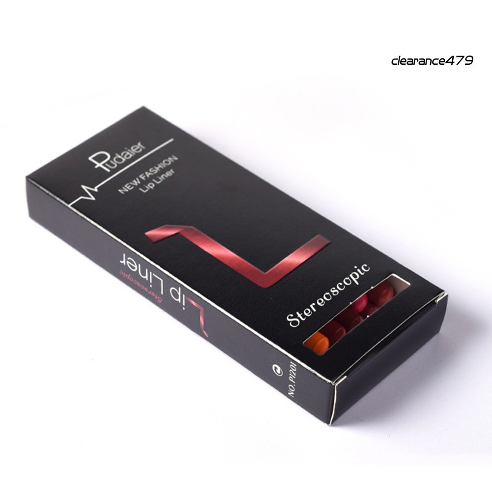 Set 12 Chì Kẻ Viền Môi Không Thấm Nước Lâu Trôi