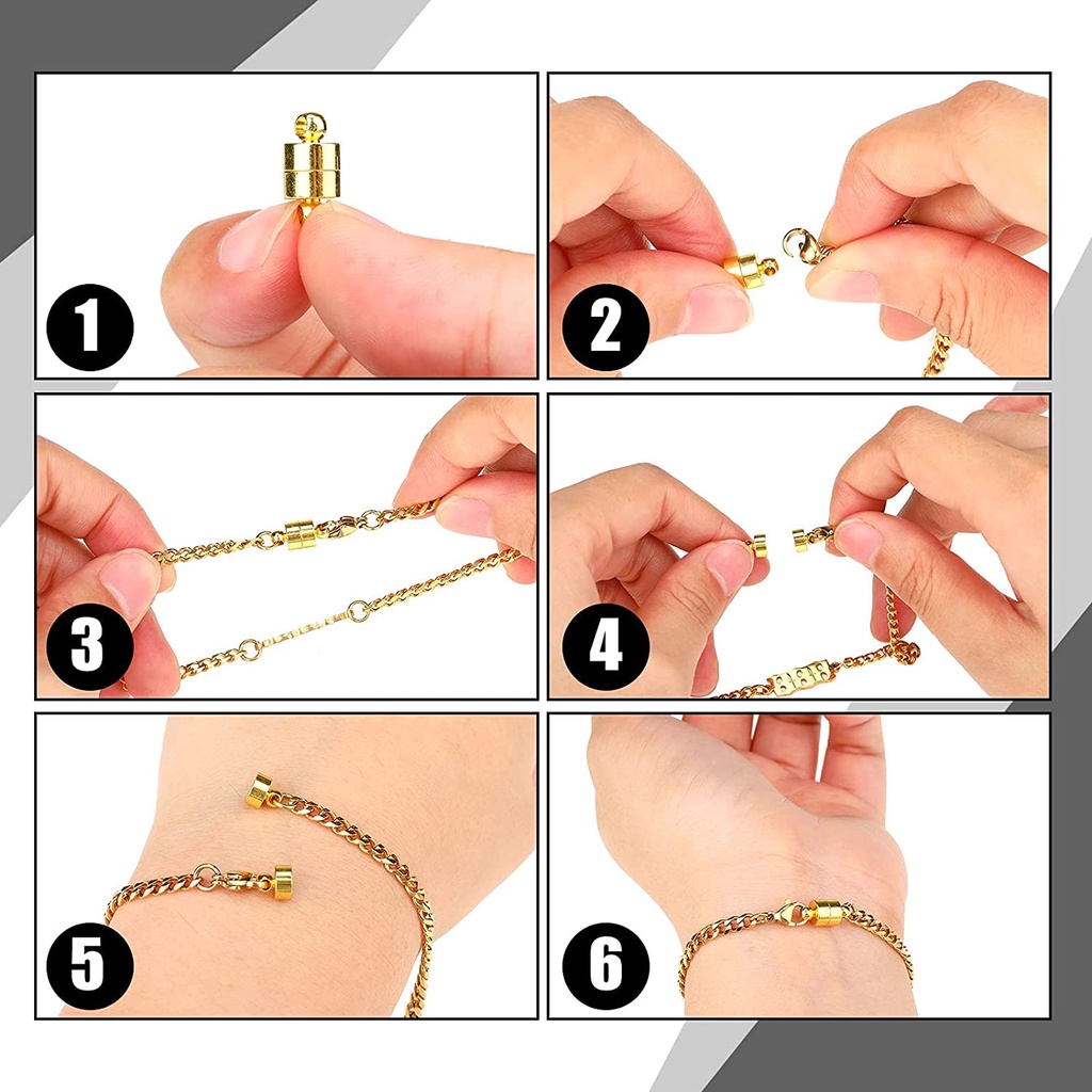 Bộ 2-10 Móc Khóa Nam Châm Bằng Đồng Bạch Kim 16x6mm: 1.5mm Làm Trang Sức