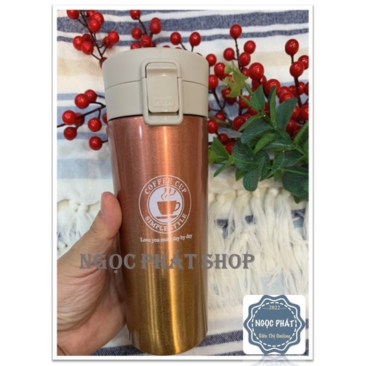 Bình giữ nhiệt, bình coffee Inox 2 lớp SUS 304 nắp bật tiện dụng 500ml