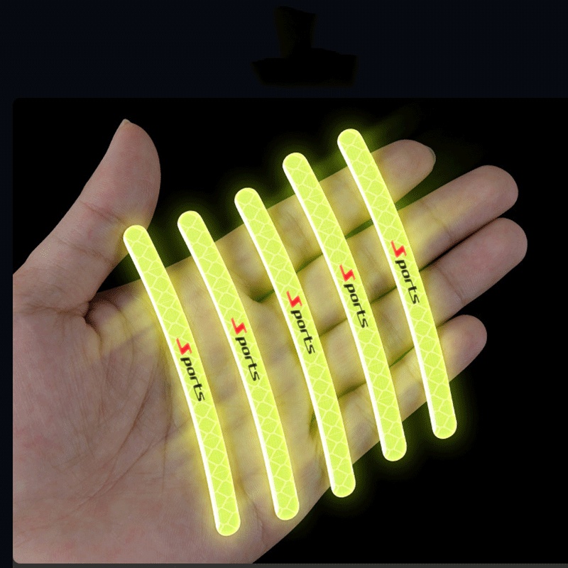 Set 20 Miếng Dán Phản Quang Họa Tiết Kẻ Sọc Phản Quang Trang Trí Bánh Xe Hơi/Mô Tô