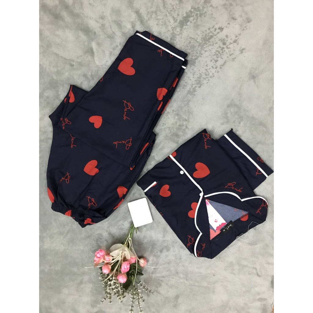 Bộ đồ Pijama kate Thái - Tay cộc quần dài form 60-75kí