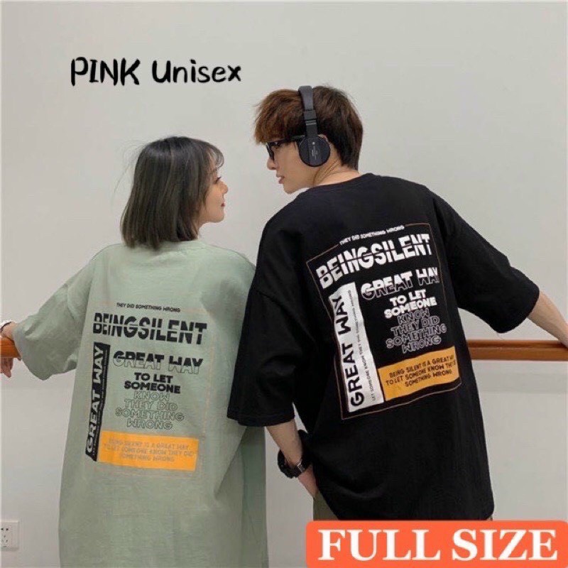 Áo phông, áo thun nam nữ form rộng tay lỡ Unisex BEINGSILENT Từ 50-70kg
