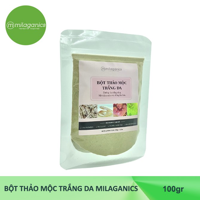 Bột Thảo mộc trắng da MILAGANICS 100g