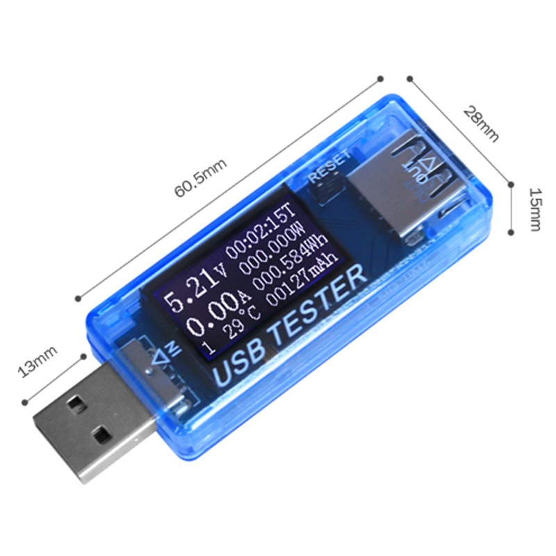 Thiết bị kiểm tra dòng điện sạc 8 trong 1 màn hình LCD USB