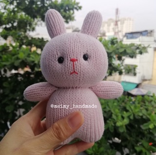 Thú bông len handmade - Thỏ béo lùn 1 (mẫu đan)