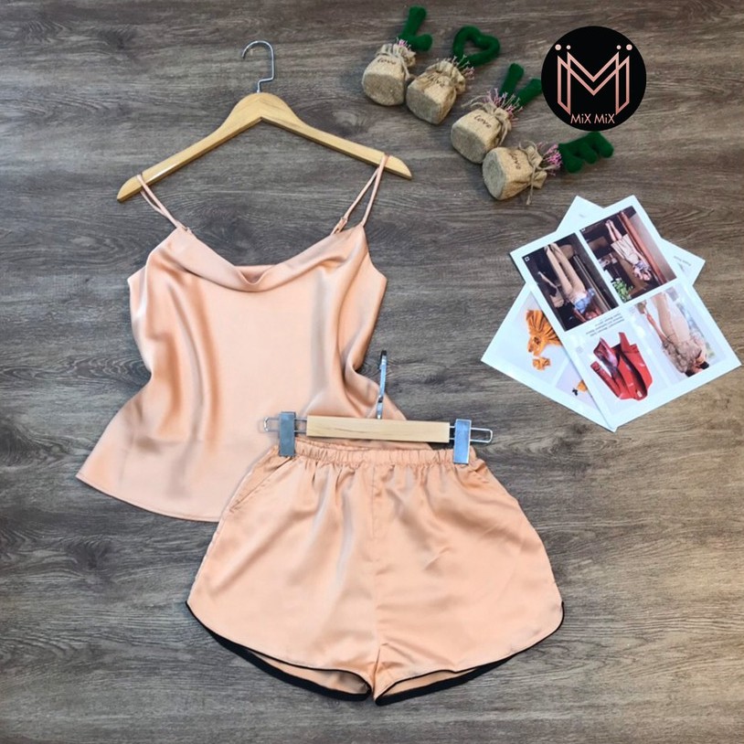 Bộ ngủ lụa MIXMIX- mặc ở nhà - Lụa cao cấp - Hàng thiết kế Mixmix - Hình tự chụp