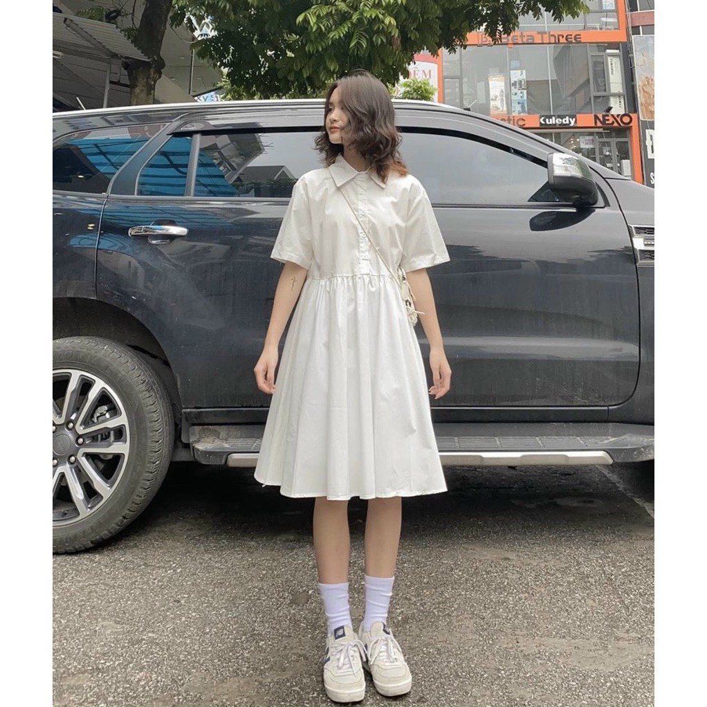 [NNY CLOTHING] VÁY BABYDOLL SƠ MI XÒE TRẮNG CÓ LÓT DOM DRESS - V008 | BigBuy360 - bigbuy360.vn