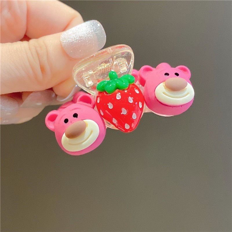 Kẹp tóc Mini hình gấu và dâu tây phong cách Hàn Quốc dễ thương