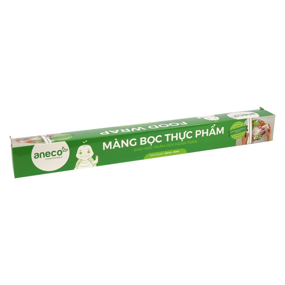 Màng bọc thực phẩm ANECO, an toàn vệ sinh thực phẩm, thân thiện môi trường, tự huỷ hoàn toàn từ 6 -12 tháng