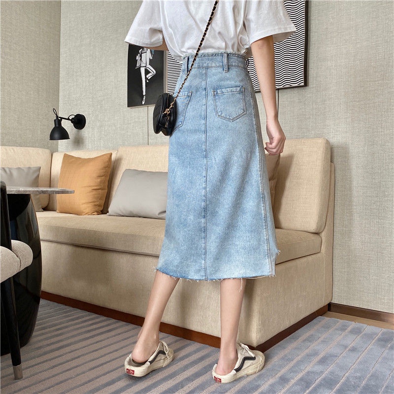 Chân Váy Denim Chữ A Vạt Lệch Thời Trang Mùa Xuân 2022 Dành Cho Nữ