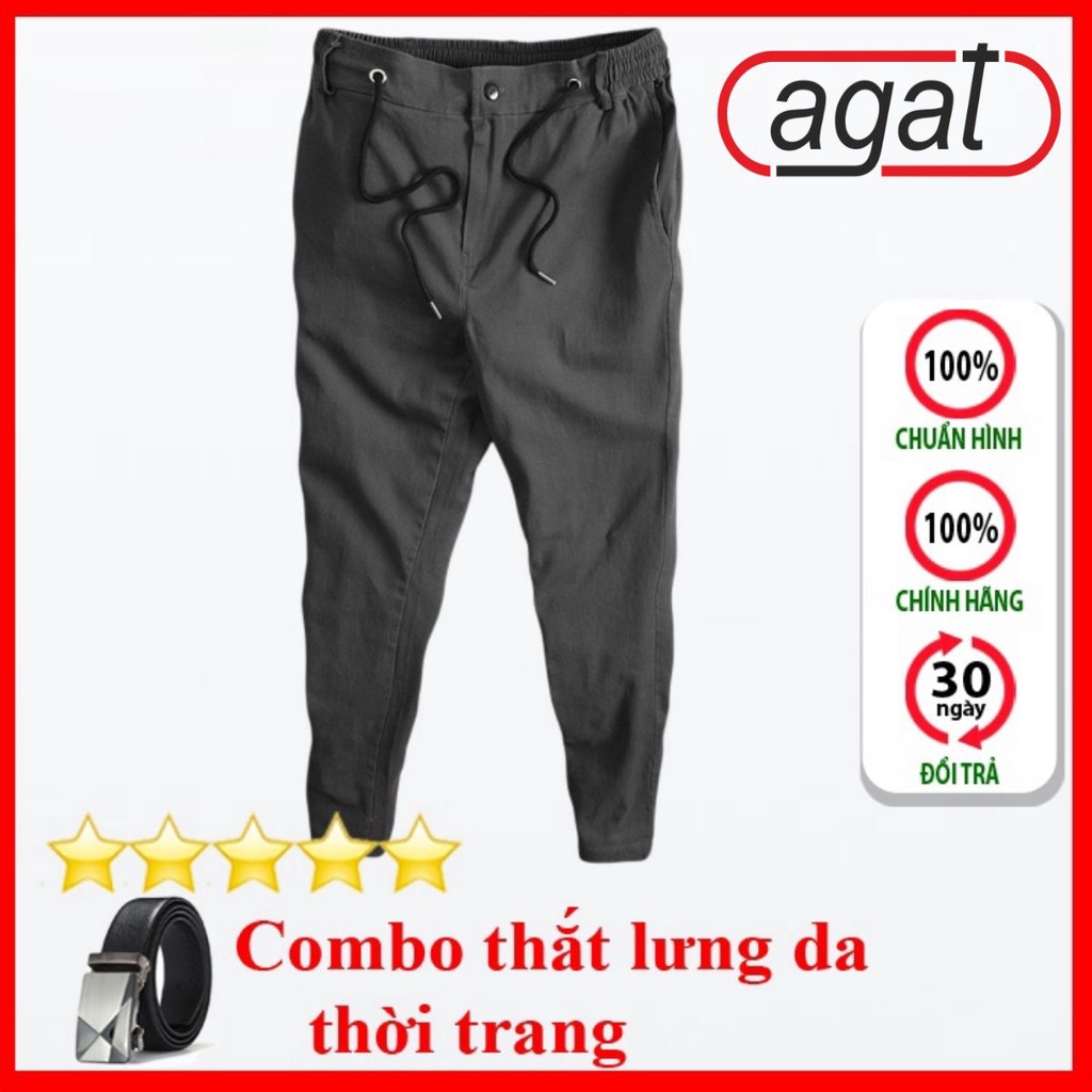 Quần Kaki Nam Ống Đứng AGAT Form Suông Dài Rộng Vải Kaki Đẹp Cao Cấp,Co Giãn Tốt Dáng Âu,Công Sở,Lưng Thun QK040+TL