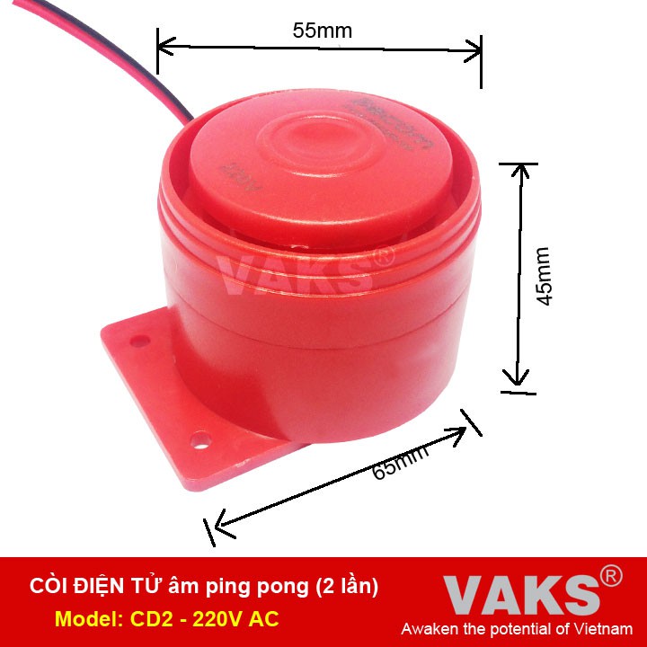 Chuông điện tử tiếng kêu Ping Pong (2lần) - 220V AC - sx tại Việt Nam