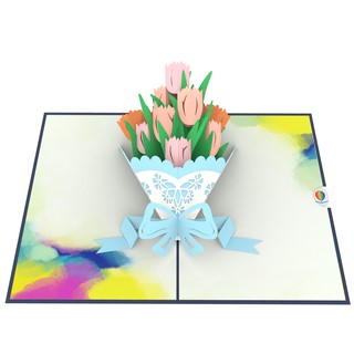 Thiệp 3D pop up Hoa Tulip