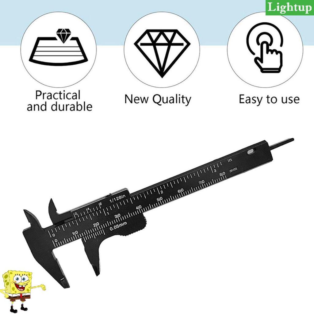 Thang đo đôi 80MM Thước đo lông mày bằng nhựa Vernier Calibre Thước