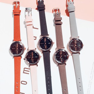 Đồng Hồ Nữ 1102 Dây Da Lộn, Mặt Tròn 3D Thời Trang, Hợp Xu Hướng, Hàng Cao Cấp - Chính Hãng